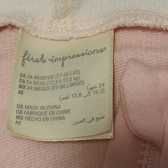 10 for $16 - First Impressions Girls 24m Pink Track Suit Set - Picture 3 of 3